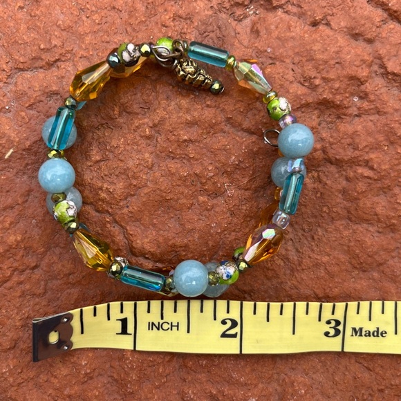 Petite Artisan Bracelet Vintage Beads • Green Cloisonné - Picture 6 of 6